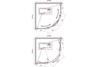 Душевой уголок BelBagno UNO-195-R-2-85-P-Cr