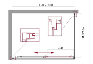 Душевой уголок BelBagno UNIQUE-AH-21-150/180-80-C-Cr
