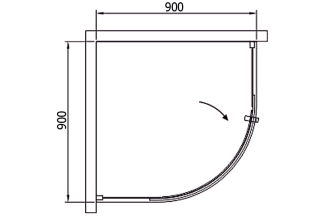 Душевое ограждение Black&White S301-900