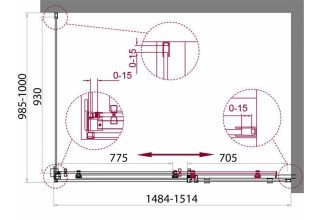 Душевой уголок BelBagno ACQUA-AH-1-150/100-C-Cr