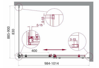 Душевой уголок BelBagno ACQUA-AH-1-100/90-C-Cr