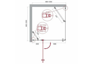 Душевой уголок BelBagno ETNA-A-12-100-C-Cr