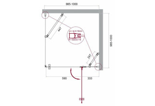 Душевой уголок BelBagno KRAFT-A-12-100-C-Cr-R