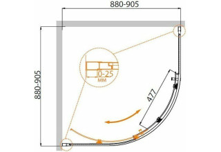 Душевой уголок Cezares MOLVENO-R-1-90-P-Cr