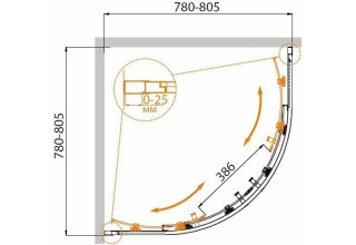 Душевой уголок Cezares MOLVENO-R-2-80-P-Cr