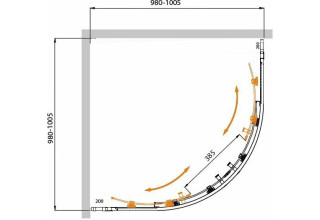 Душевой уголок Cezares MOLVENO-R-22-80+20-C-Cr-IV