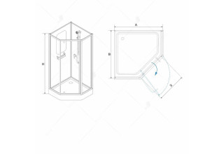 Душевая кабина RGW Andaman OLB-214 80 см, профиль хром
