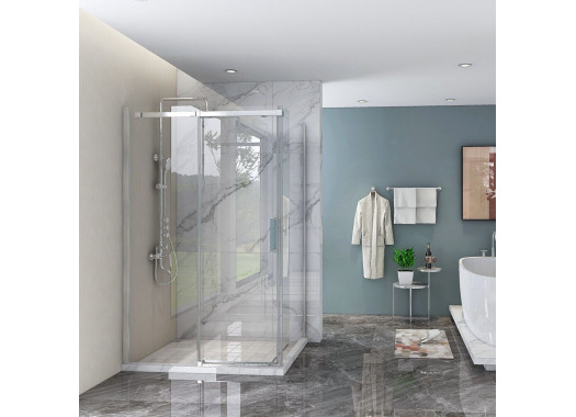 Душевой уголок Veconi Rovigo 160х80х195 стекло прозрачное профиль хром RV071-16080PR-01-C4