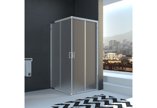 Душевой уголок Veconi Rovigo 80x80x195 стекло рифленое профиль хром RV11-80K-02-19C1