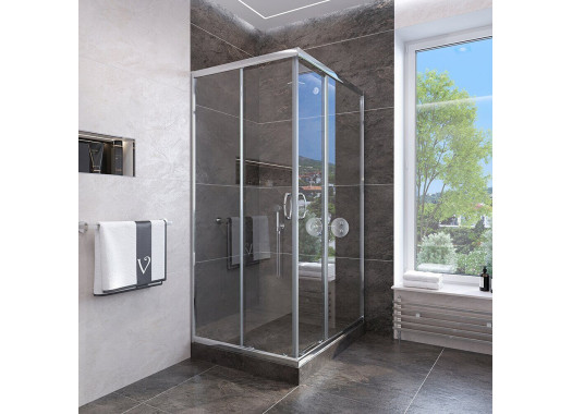 Душевой уголок Veconi Rovigo 90x90x185 стекло прозрачное профиль хром RV113-90-01-C4 Душевой уголок Veconi Rovigo 90x90x185 стекло прозрачное профиль хром RV113-90-01-C4