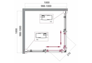 Душевой уголок BelBagno UNO-195-A-2-100-C-Cr