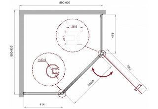 Душевой уголок BelBagno UNO-195-P-1-90-C-Cr