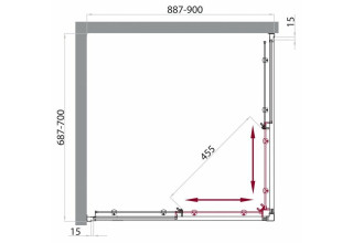 Душевой уголок BelBagno UNO-AH-2-90/70-P-Cr