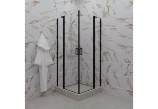 Душевой уголок Тритон Тау Блэк А1 90x90 (без поддона / стекла прозрачные / черный профиль)