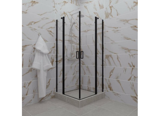 Душевой уголок Тритон Тау Блэк А1 90x90 (без поддона / стекла прозрачные / черный профиль)