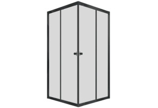 Душевой уголок Тритон Вента Блэк А1 80x80 стекла прозрачные / профиль черный / без поддона