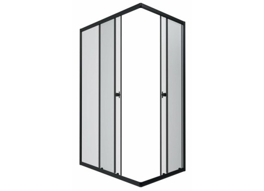Душевой уголок Тритон Вента Блэк А1 100x80 стекла прозрачные / профиль черный / без поддона